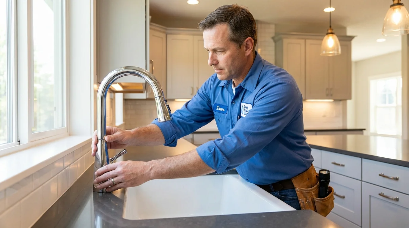 Kitchen faucet installation by Johns Plumbing LLC in Berryville